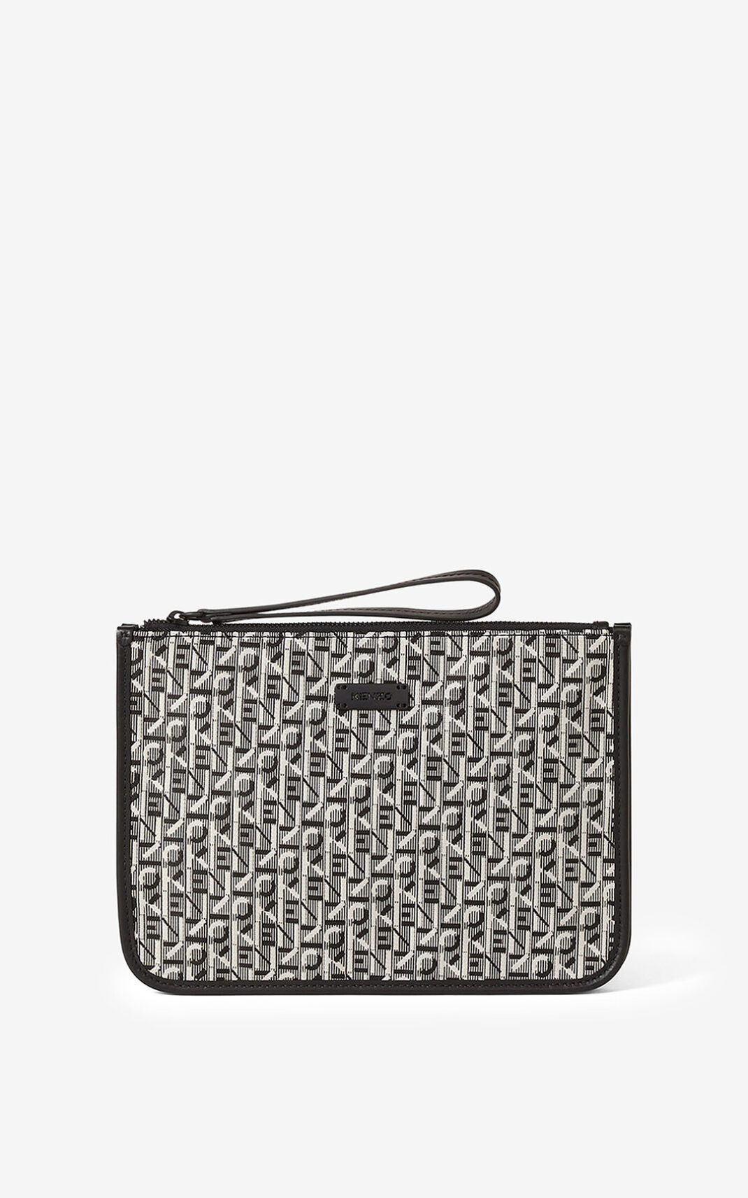 Kenzo Jacquard Courier Clutch Çanta Bayan Gri | 4938-MGJFZ